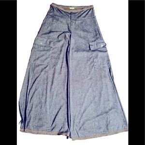 Petit Pois Wide Leg Pant - S denim navy nylon ,